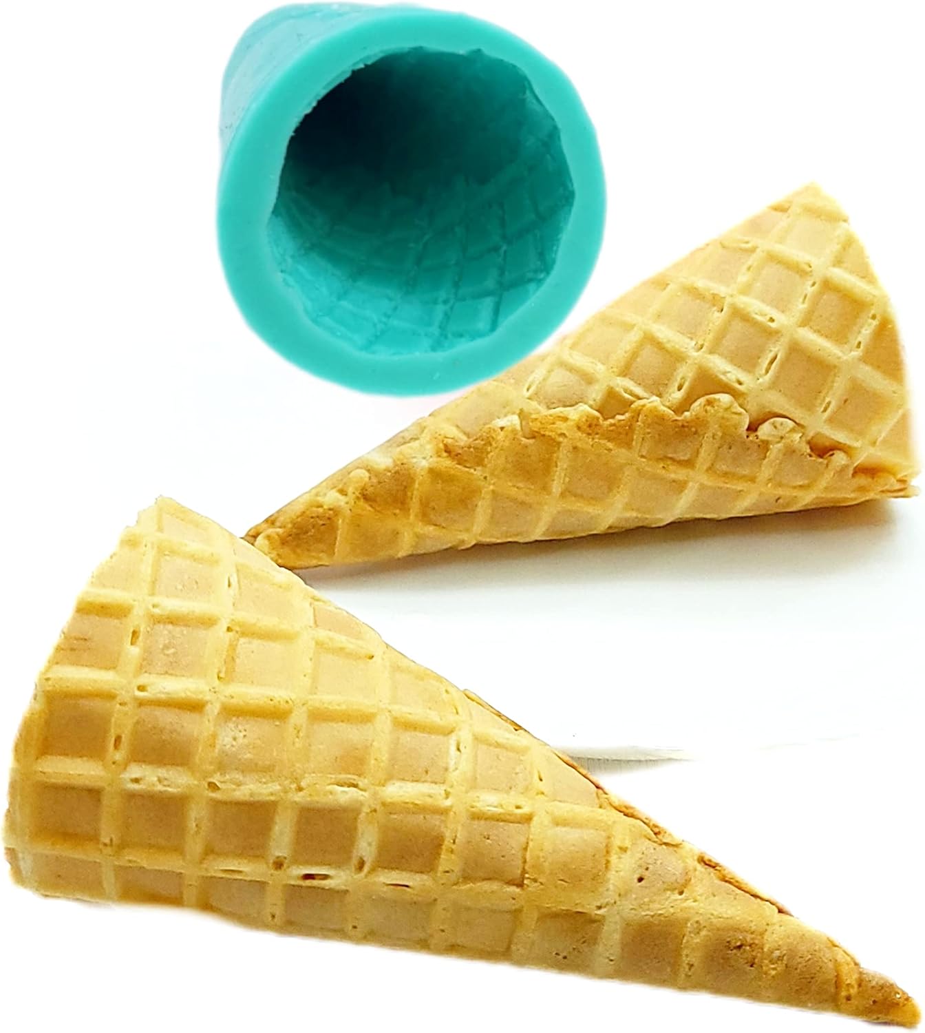 Natucraft 3D NC059 Waffle cone silicone mold ice cream cone mold Ice cream cone mold wax melt mold realistic ice cream