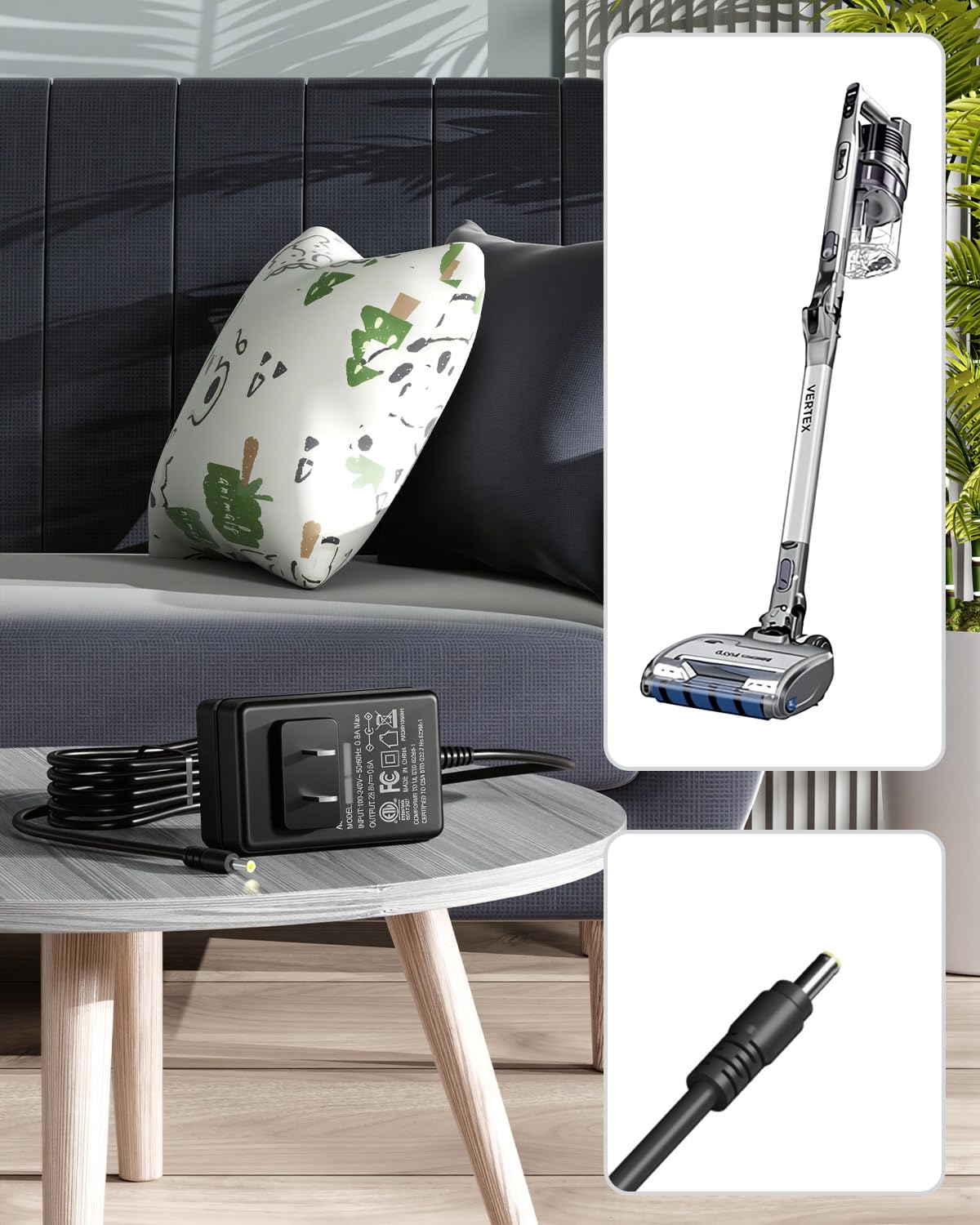 PUIMIT 28.8V Charger for Shark Vertex DK33-288080H-U IZ462H IZ440H IZ441HBRN IZ482H IZ483H IZ662H IZ682H Lightweight Cordless Stick Vacuum Power Cord Replacement 6.5Ft