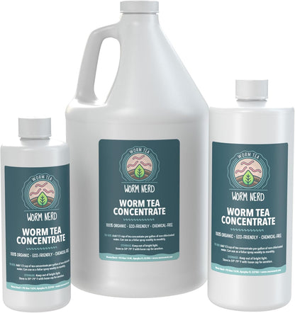 Worm Nerd’s Worm Tea Concentrate for Gardening - 1pt Nutrient-Rich Liquid Fertilizer