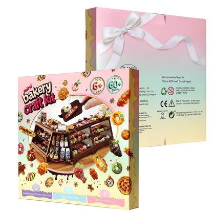 iLAND Fun Craft Kits for Kids Cute Clay Bakery Shop DIY Set, Creative Kids Toys Girls 6-8-10, 1:6 Scale Miniature Food Toys fit Doll Figure 9-12”, New Best Christmas Birthday Gift for Girls Age 7 9 11