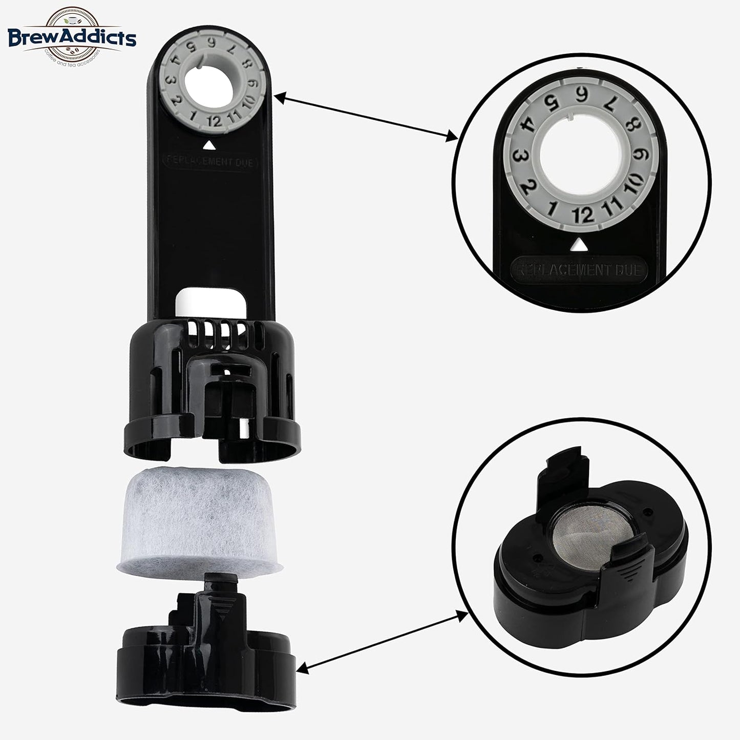 Water Filter for Keurig 1.0 Coffee Makers, Starter Kit: 6 Filters & 1 Filter Holder, Replacement Cartridges