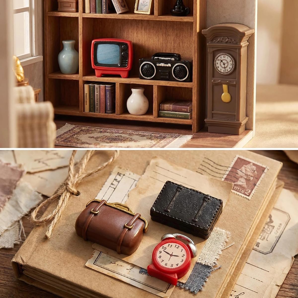 Miniature Home Appliances Retro Furniture - 15Pcs 1inch Mini Simulated Resin Camera Telephone TV Figurines Models Ornaments for DIY Diorama Micro Landscape Craft Accessories Decor
