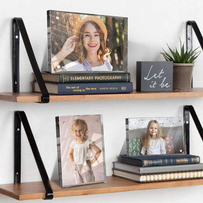 laapee 5x7 Inches Acrylic Picture Frames 5 Pack, Double Sided Magnetic Photo Frames,Free Standing on Desk or Table Clear Picture Frames
