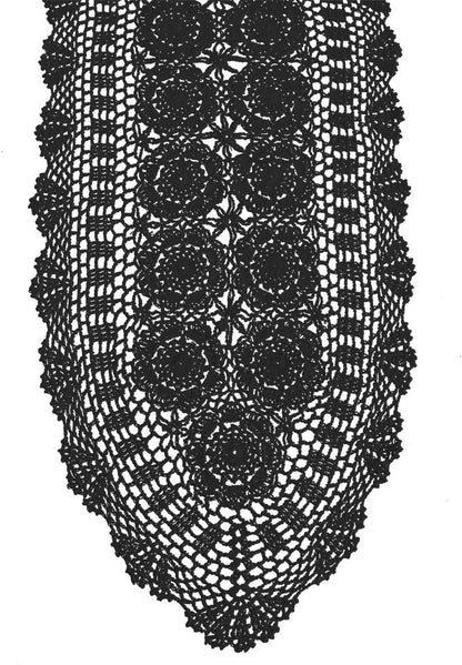 14x36 inch KEPSWET Cotton Handmade Crochet Lace Oval Table Runner Dresser Console Coffee Table TV Stand Decor Black