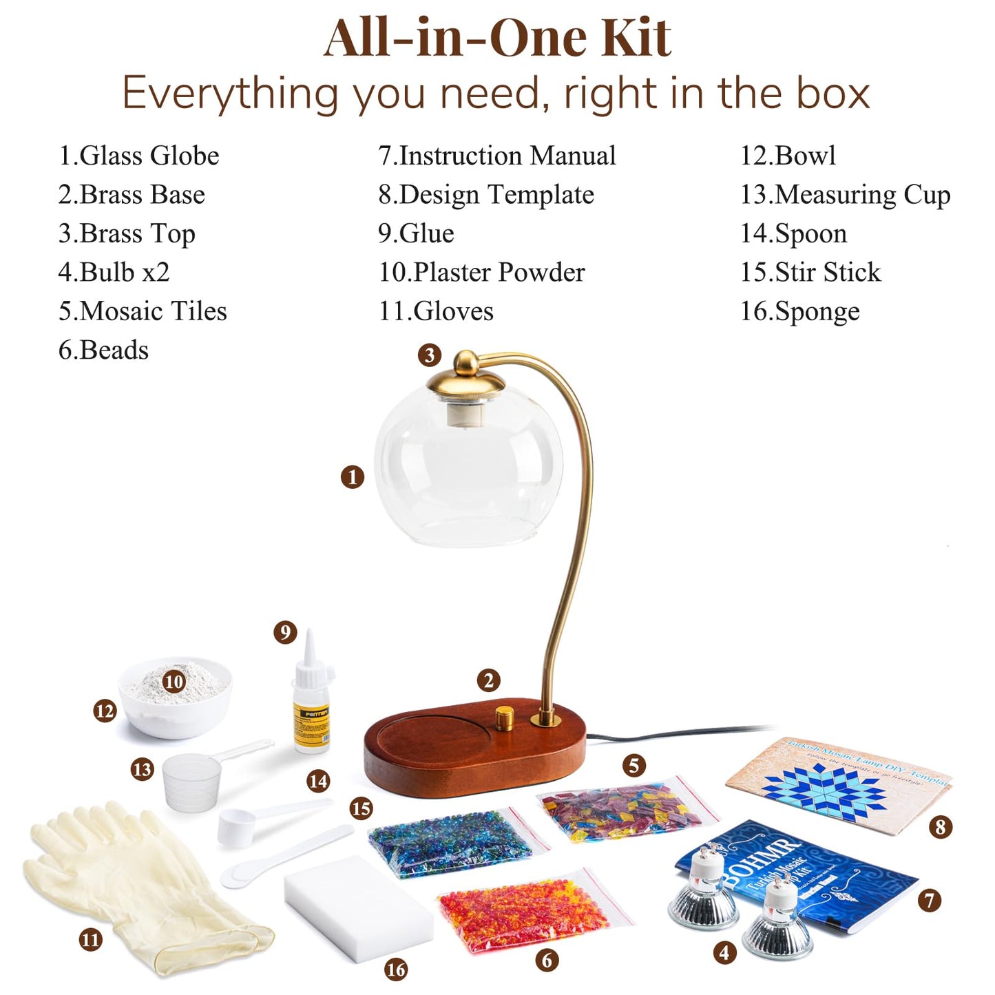 DIY Turkish Mosaic Candle Warmer Lamp Kit, Stained Glass Wax Melt Warmer Lamp Making Kit- Easy,Fun, No Experience Needed, Mosaic Art &Craft Project Kits for Adults &Teens, Make Your Own Lamp, Blue