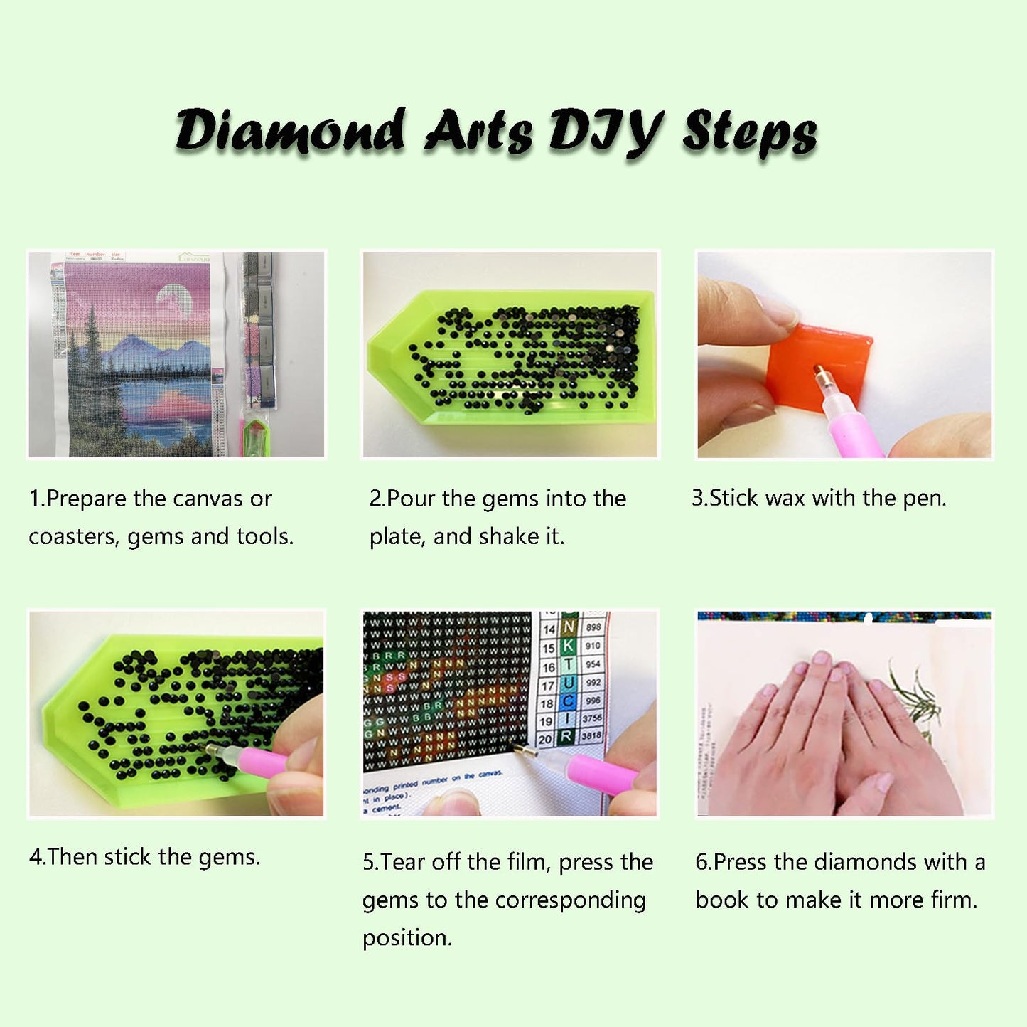 Lanzeyo Diamond Painting Kits for Adults Hand Crafts Diamond Art Kits for Beginners Starry Night Landscape Diamond Painting Diamond Dots Kits Gem Art Adult Crafts 4PCA Wall Art (StarryNight)