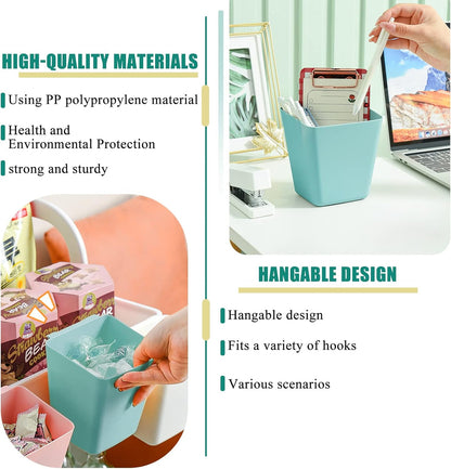 FMOACEN 6 Pack Hanging Cup Holder Rolling Cart Organizer Accessories Trolley Basket Storage Hanging Bucket Hanging