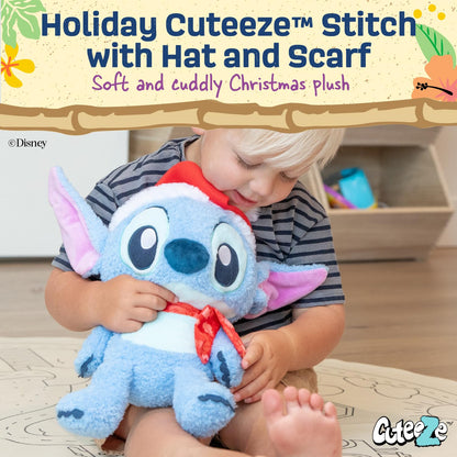 Kids Preferred Disney Baby Lilo & Stitch Holiday Cuteeze Stitch Stuffed Animal Plush, Soft Plushie Gifts for Baby and Toddler Boys and Girls - 15 Inches