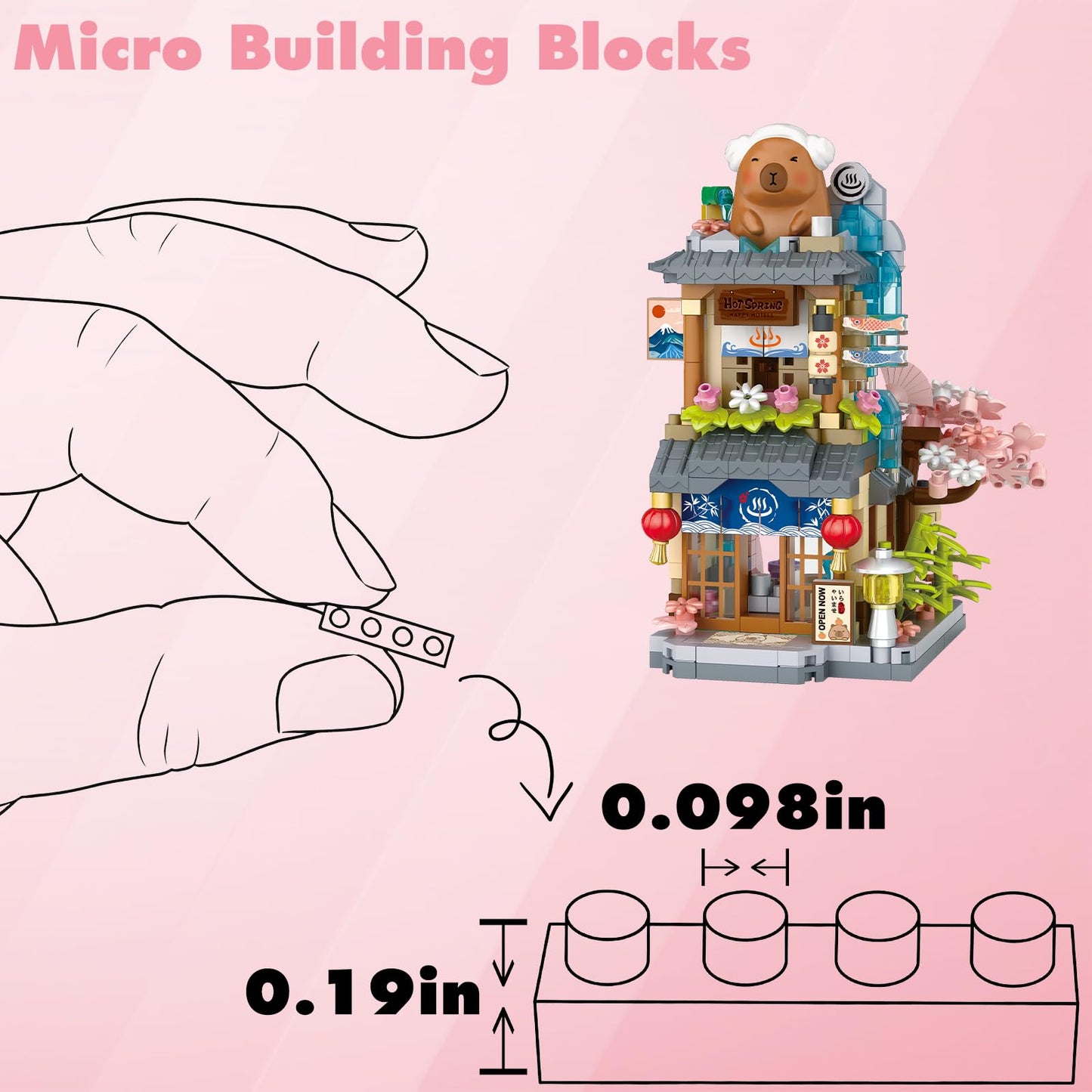 Bear Cub’s Bakery Shop City Street View Miniature House Mini Building Micro Blocks Toy Store Set for Home Decor Toys Birthday Gifts