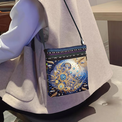 LSQFS 5D Diamond Painting Shoulder Bag, DIY Diamond Art Kits for Adults with Adjustable Strap & Zipper, Artistic Handbag for Women, Perfect for Shopping & Daily Use