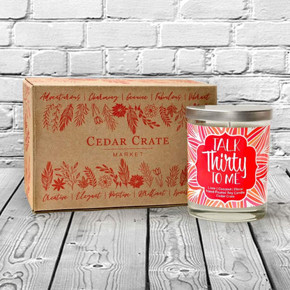 30th Birthday Candles for Her, Talk Thirty to Me, Gifts for Women, 100% Soy Wax, Made in USA, Sister Bestie