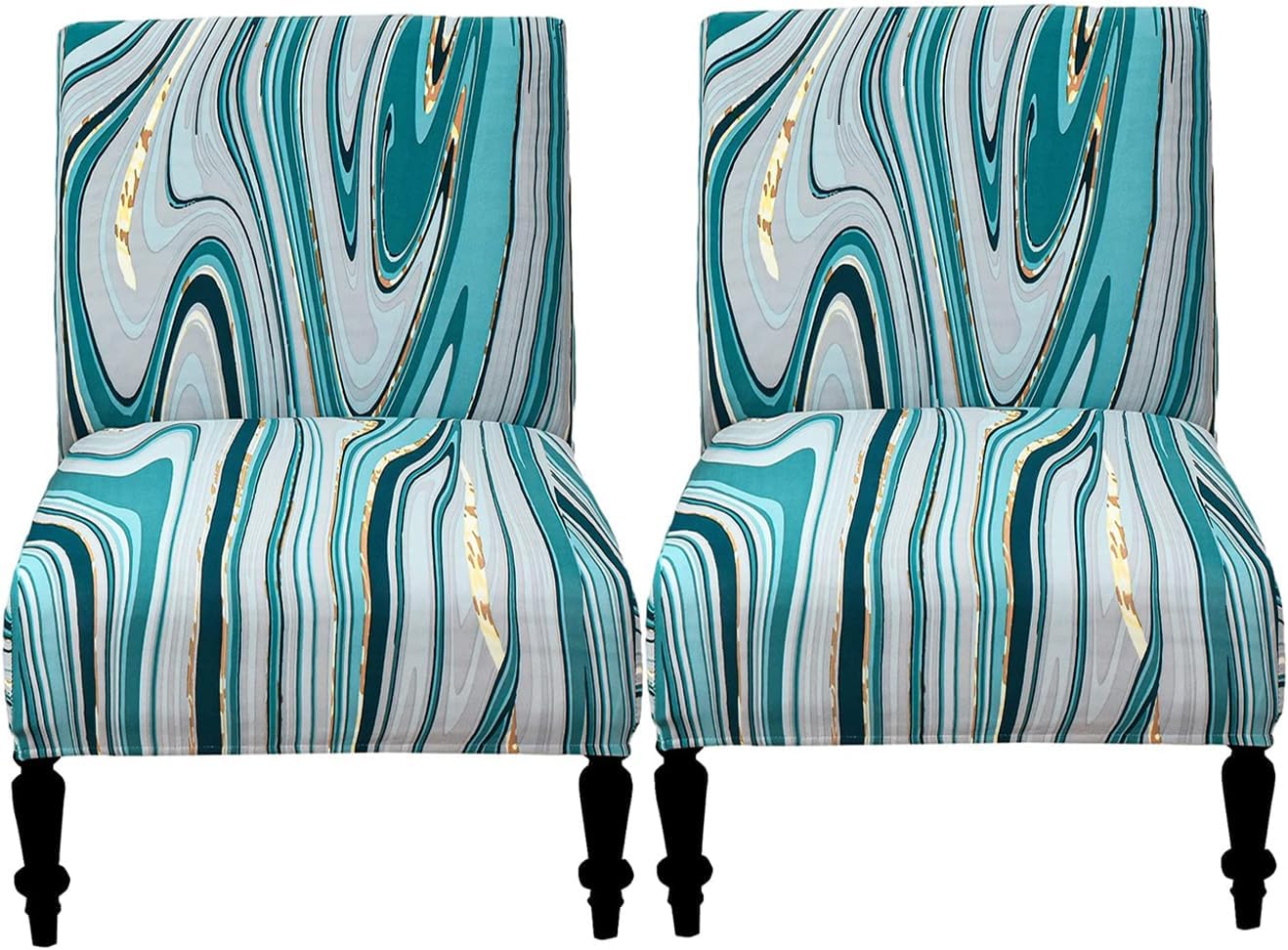 lihuitong Armless 2 Armless Armless 23) Chair Slipcover Pieces Printed Accent Chair Cover Stretch Spandex Slipper Chair