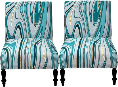 lihuitong Armless 2 Armless Armless 23) Chair Slipcover Pieces Printed Accent Chair Cover Stretch Spandex Slipper Chair