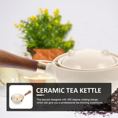 Hemoton Chinese Tea Set, Portable Gongfu Tea Set, Ceramic Tea Kettle, 360° Rotation Tea Maker, Porcelain Tea Dispenser