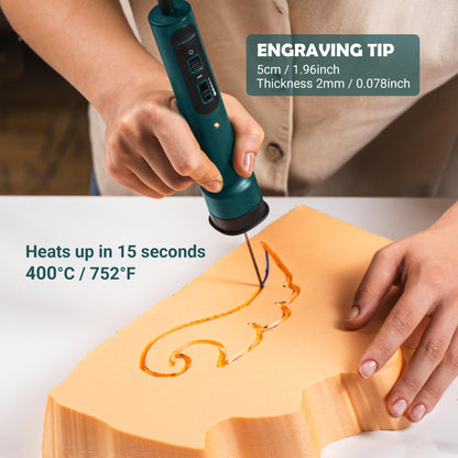 WINONS Hot Wire Foam Cutter with Temperature Controller and Light Indicator, WFC0008 Styrofoam Cutter with Max. Temp. - 400°C, Polystyrene Cutting Tool for DIY Projects (Kit of 10)