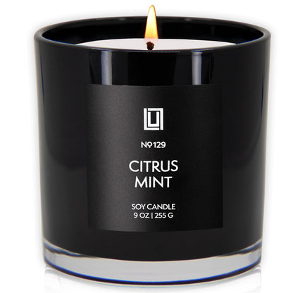 Lulu Candles | Citrus Mint | Smells Fresh & Citrusy | Luxury Scented Soy Jar Candle | Hand Poured in The USA | Highly Scented Long Lasting (9 Oz.)