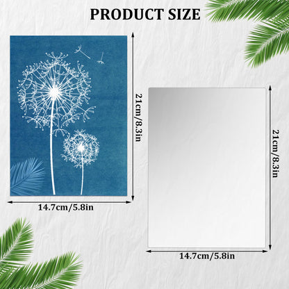 NOVWANG 80 Sheets Cyanotype Sun Print Paper, 5.8 x 8.3 Inch High Sensitivity Cyanotype Kit Sun Paper DIY Arts with 1 Sheet Acrylic Panel for Art Crafts Project