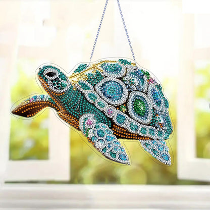 STGLCR Sea Turtle Suncatchers Special Shape Diamond Painting Kits for Beginner,Crystal Rhinestones Diamond Dots Diamond Art DIY Kits for Adults Painting Pendant Ornament for Home Wall Decor 7.8inch