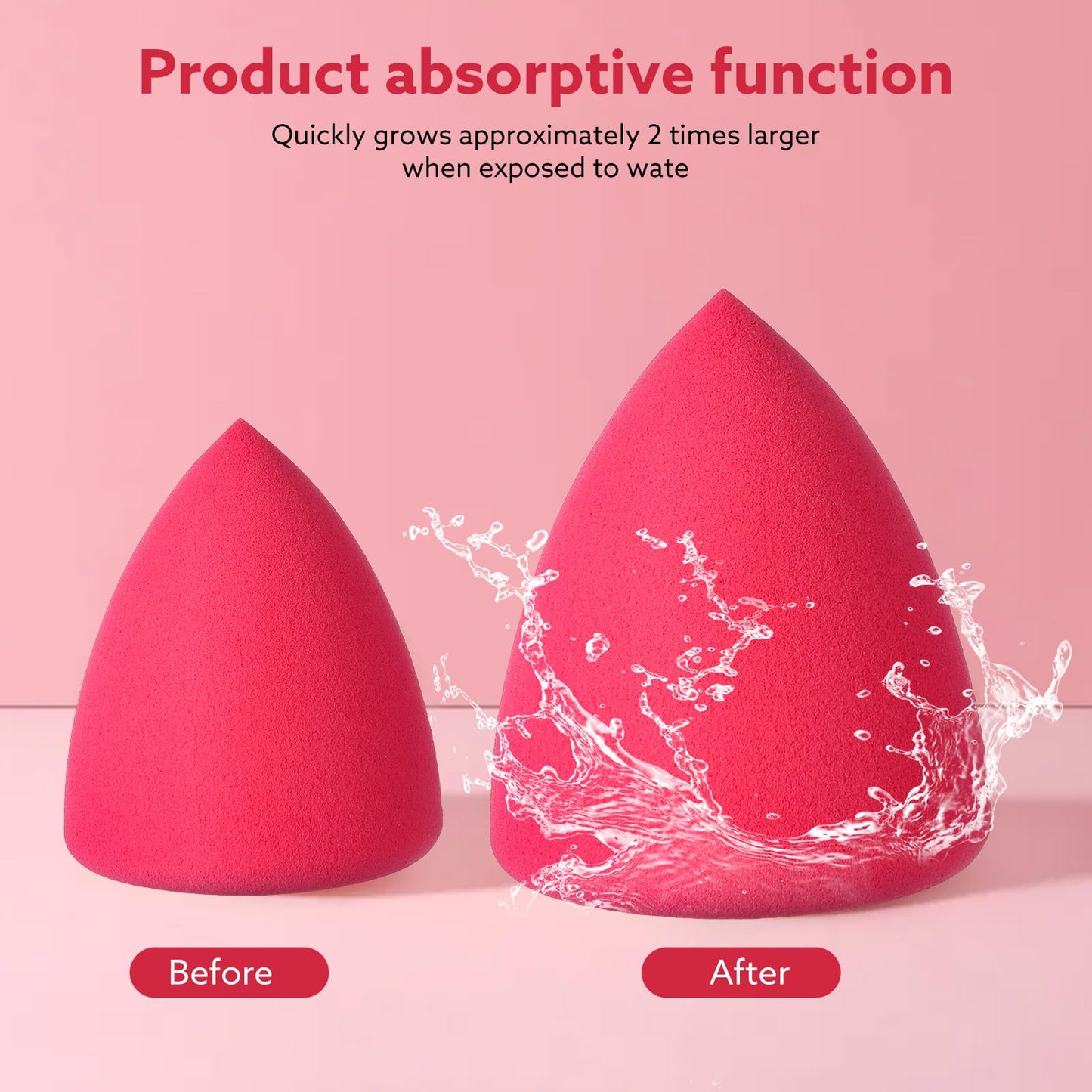 8pcs Makeup Sponge Set Professional Blender Sponge Soft Concealer Sponge Facial Makeup Tools for Foundation Liquid Powder, Stocking Stuffers for women(Pink)