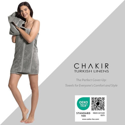 Chakir Turkish Linens Premium Cotton Towel Set - Luxury Spa Quality | 6-Piece (2 Bath, 2 Hand, 2 Washcloths)