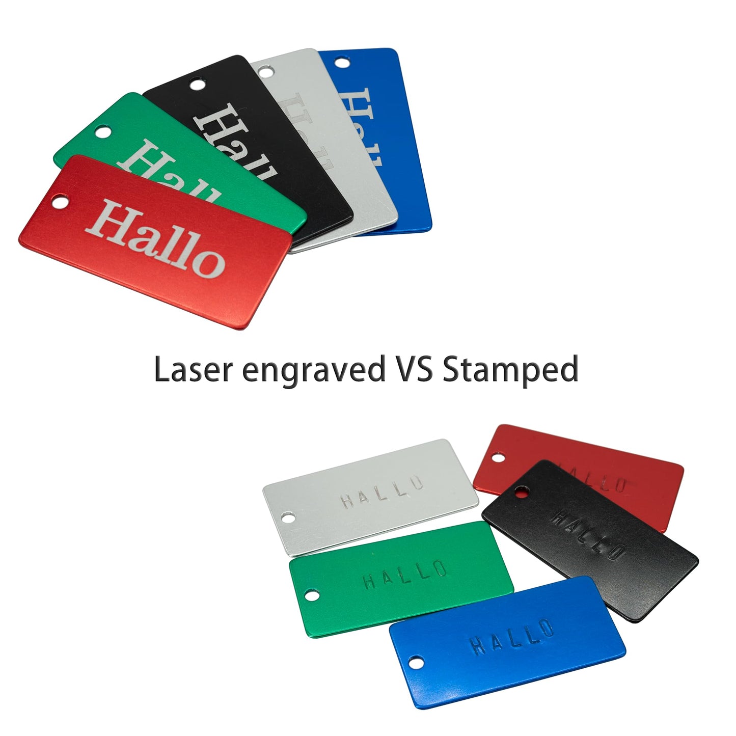 StayMax Aluminum Engraving Blanks Rectangle Blank Tags 1 Inch x 2 Inch 25 Pack (Black)