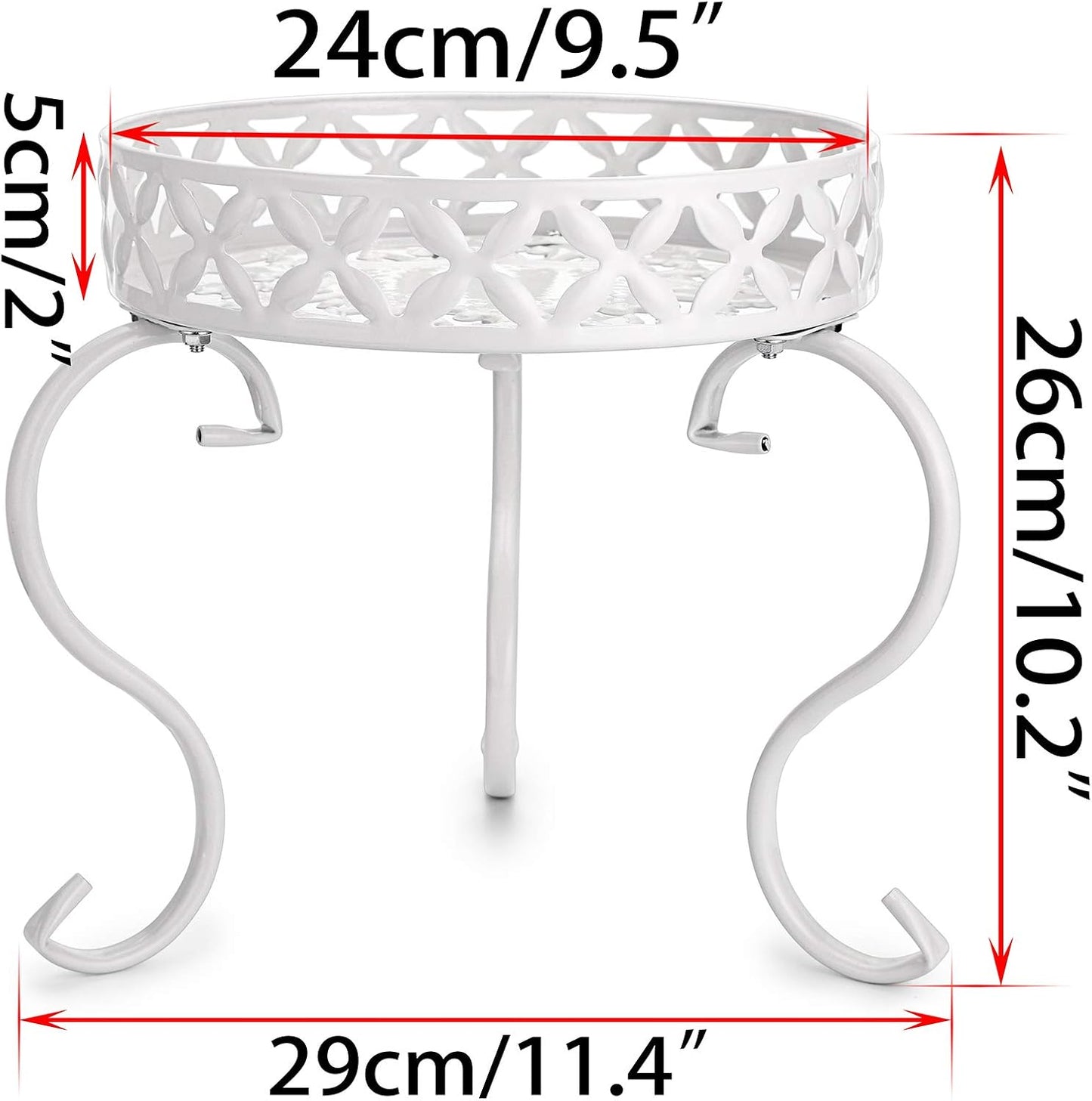 OwnMy Set 2 of Metal Round Plant Stand Rustproof Iron Flower Pot Holder, Modern Plant Display Potted Rack, Indoor