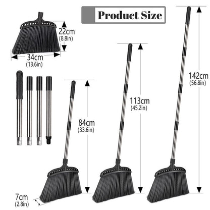 Outdoor Broom,Masthome Heavy Duty Broom,56" Brooms for Sweeping Outdoor,Angle Commercial Brooms with Hard Bristles, for Kitchen Home Office Garage Courtyard Lobby Lawn Concrete
