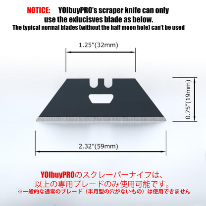 YOIbuy PRO Foldable Utility Knife with Scraper Function, Holds 2 Replacement Blades, Zinc Alloy Body, SK2 Replacement Blade
