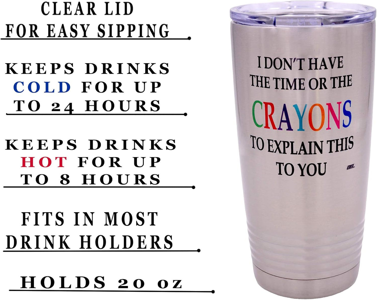 Rogue River Tactical Funny Travel Mug, 20 Ounce with Lid, I Don't Have the Time Mug, Work Gift for Boss or Manager