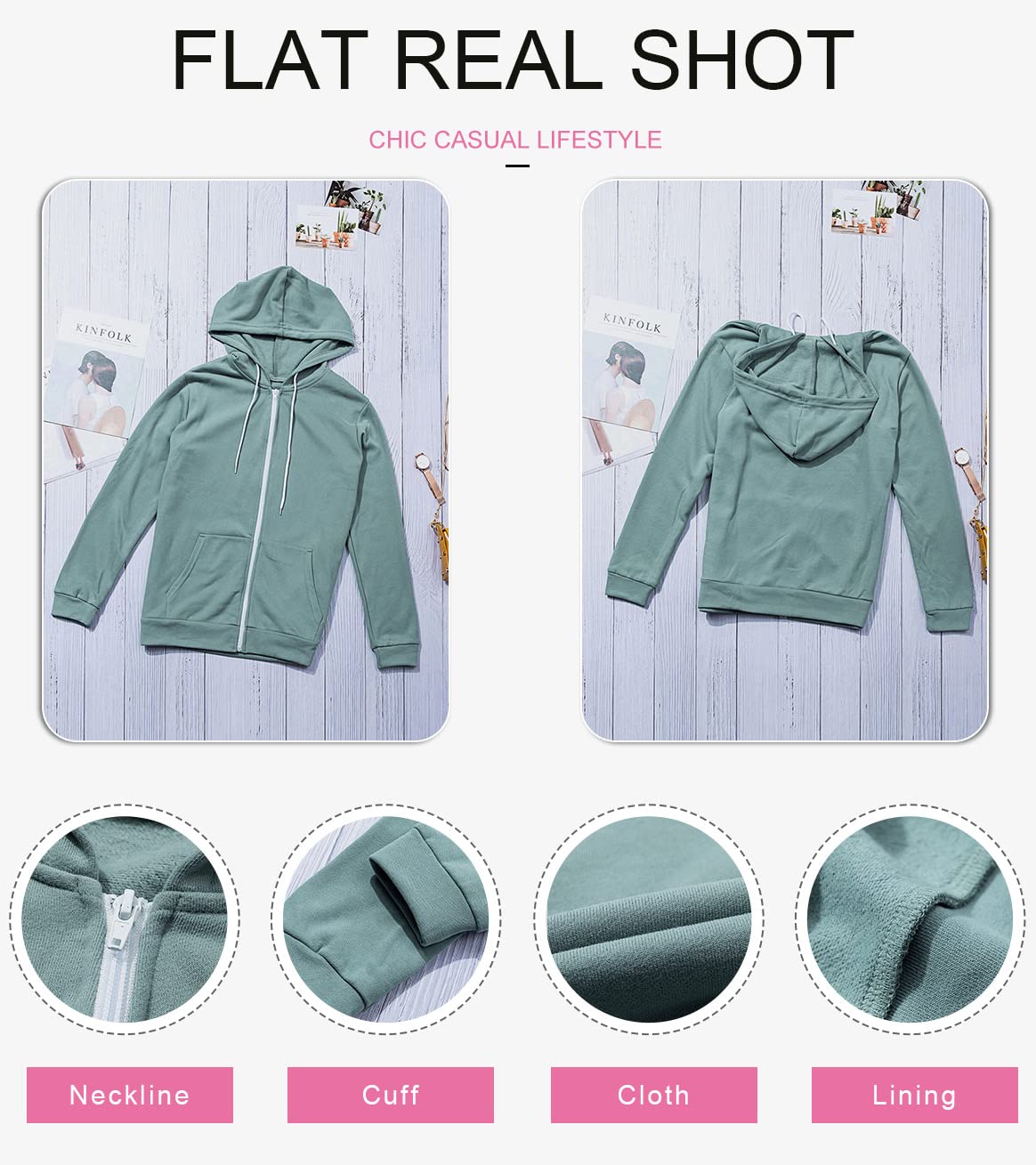 Dokotoo Women's Fall Solid Full Zip Up Hoodie Long Sleeve Oversized Hooded Ladies Sweatshirts Pockets Jacket Coat for Women Teen Girls 2024 Fashion Casual Sky Blue X-Large
