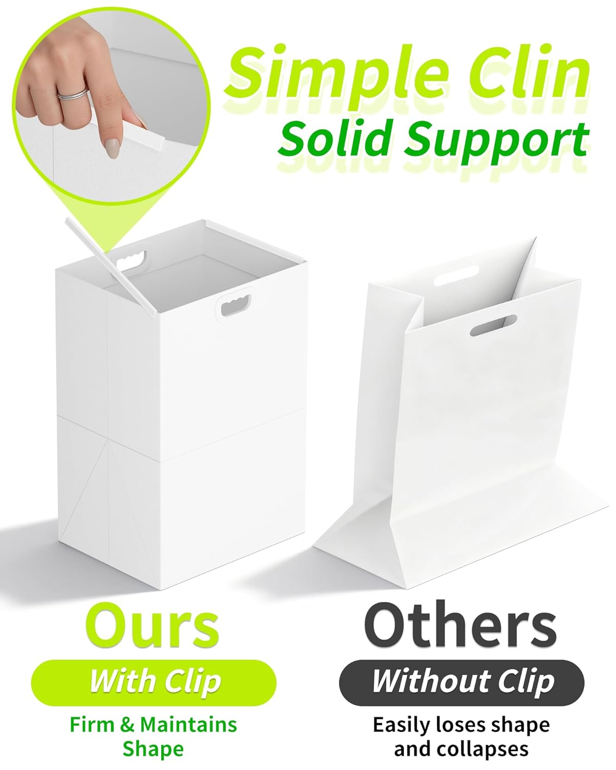 13 2 Pack Kaiferty Gallon Disposable Trash Cans for Parties, Extra Large Collapsible Pop Up Trash Can with Handles