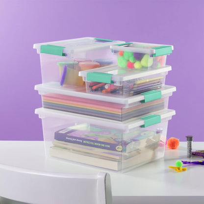 Sterilite 30-Pack Clip Box | Stackable Clear Plastic Bins with Latching Lids for Arts & Crafts Storage