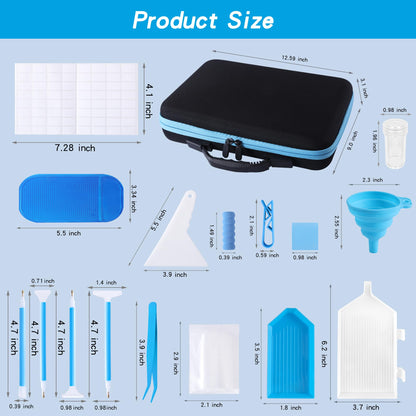 LYMUSUMI Diamond Art Storage Containers 60 Slots Diamond Painting Accessories and Tools Portable Bead Organizer Boxes for Adults（Blue）