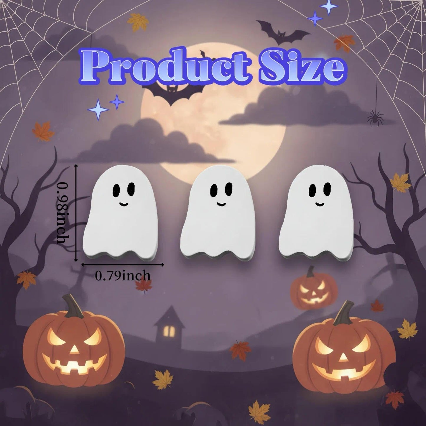 60 Pieces Wooden Ghost Mini Wood Figures Embellishment, 0.79×0.98 Inch Small Halloween Ghost Craft DIY Decorations, Wooden Ghost Embellishments for Party Favors, Scrapbooking, Halloween Home Décor