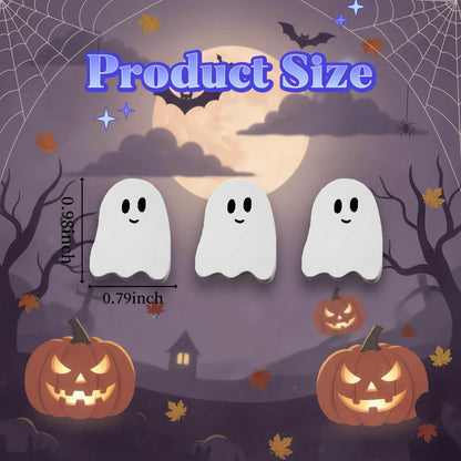 60 Pieces Wooden Ghost Mini Wood Figures Embellishment, 0.79×0.98 Inch Small Halloween Ghost Craft DIY Decorations, Wooden Ghost Embellishments for Party Favors, Scrapbooking, Halloween Home Décor