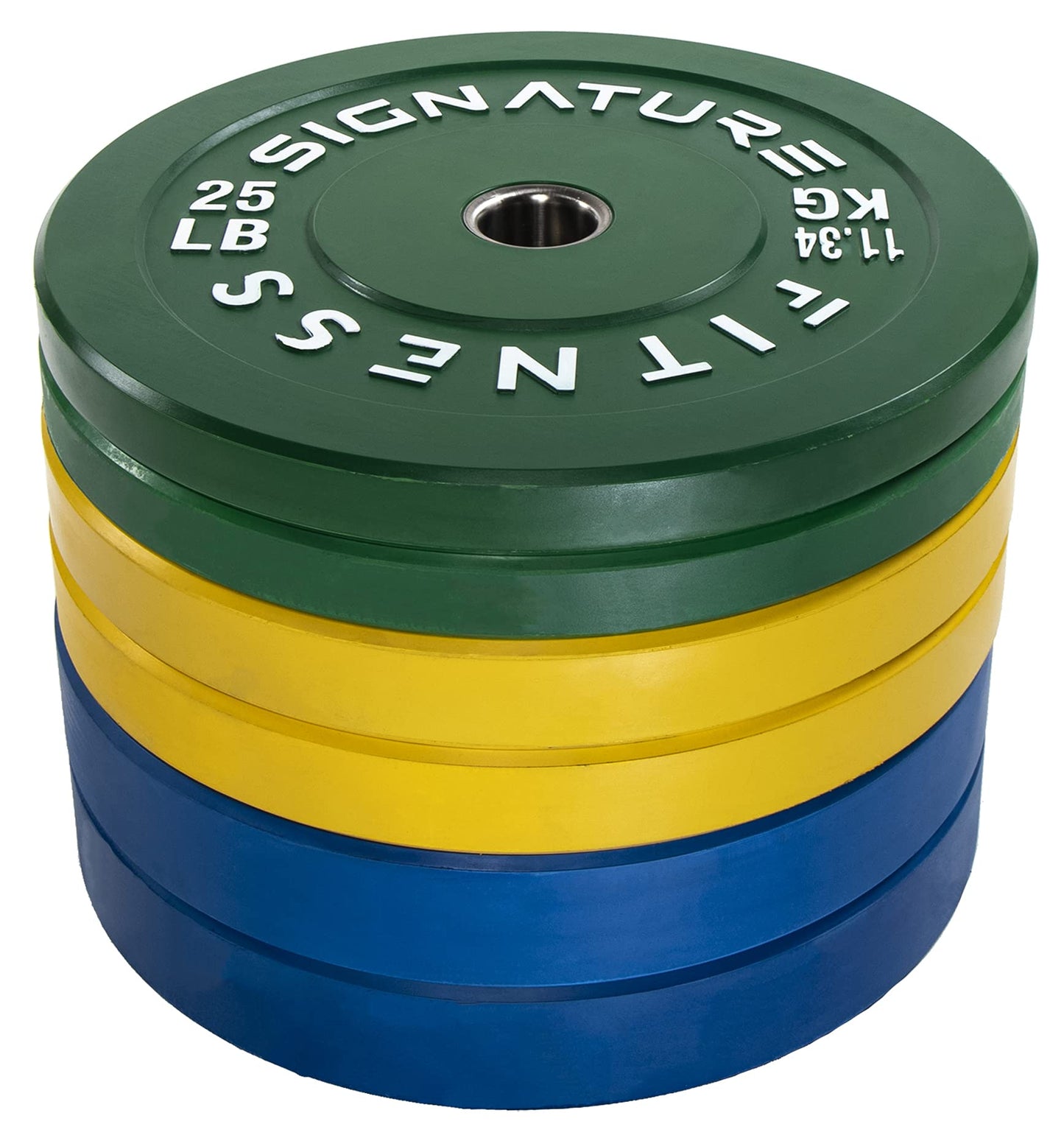 Fitvids 2" Olympic Bumper Plate Weight Plates with Steel Hub, 210LB Set (2X 25/35/45LB), Colored