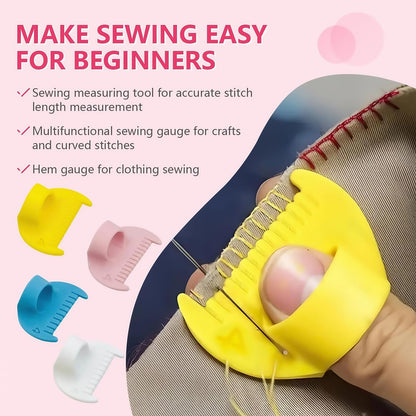 4pcs Edge Stitch Lock and Sewing Gauge, Four Color Edge Sewing Lockranding Tool, 3mm and 4mm Edge Sewing Tool, Edge Sewing Tool