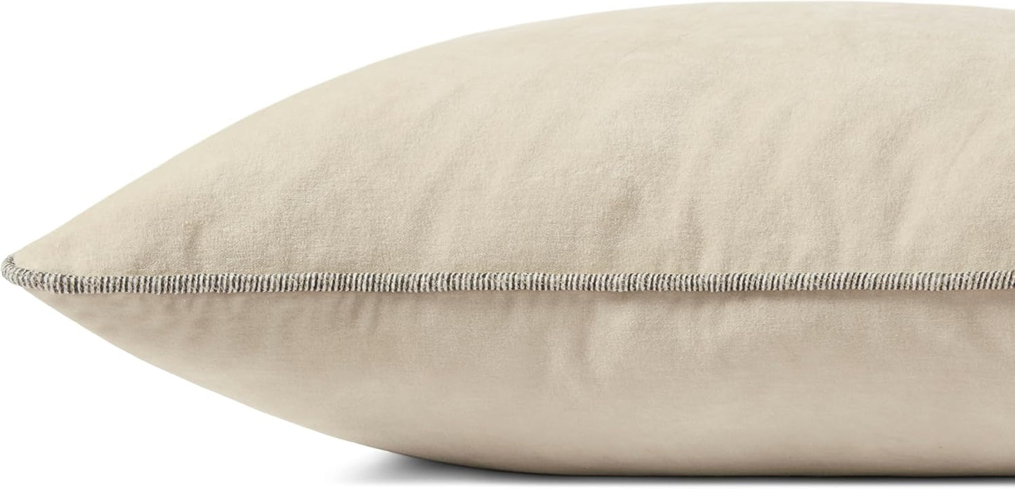 Loloi Liza Pillow Cover Only, 22X22, Ivory