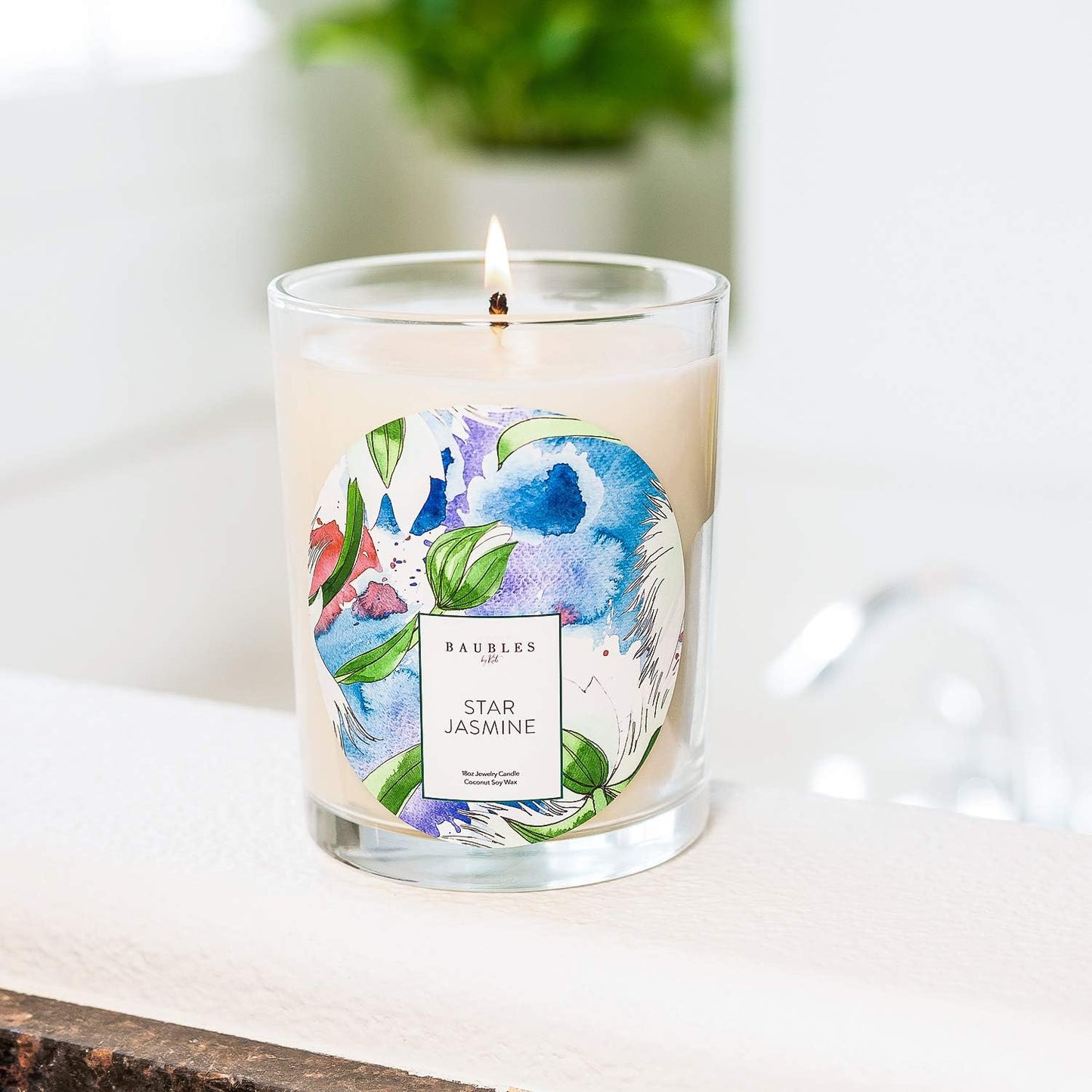Baubles Star Jasmine Scented Premium Candle with Surprise Ring Inside | 18 oz Large Candle | Made in USA | Paraffin Free