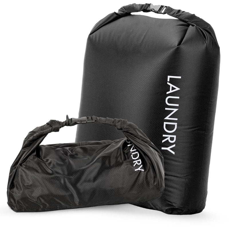 Travel Laundry Bag, Vacuum Compression Dirty Clothes Travel Bag Waterproof Wet Dry Bags Large Capacity Space Saver Bags Reusable Camp Clothes Organizer for Sports College Dorm Laundromat (1 Pcs )Black