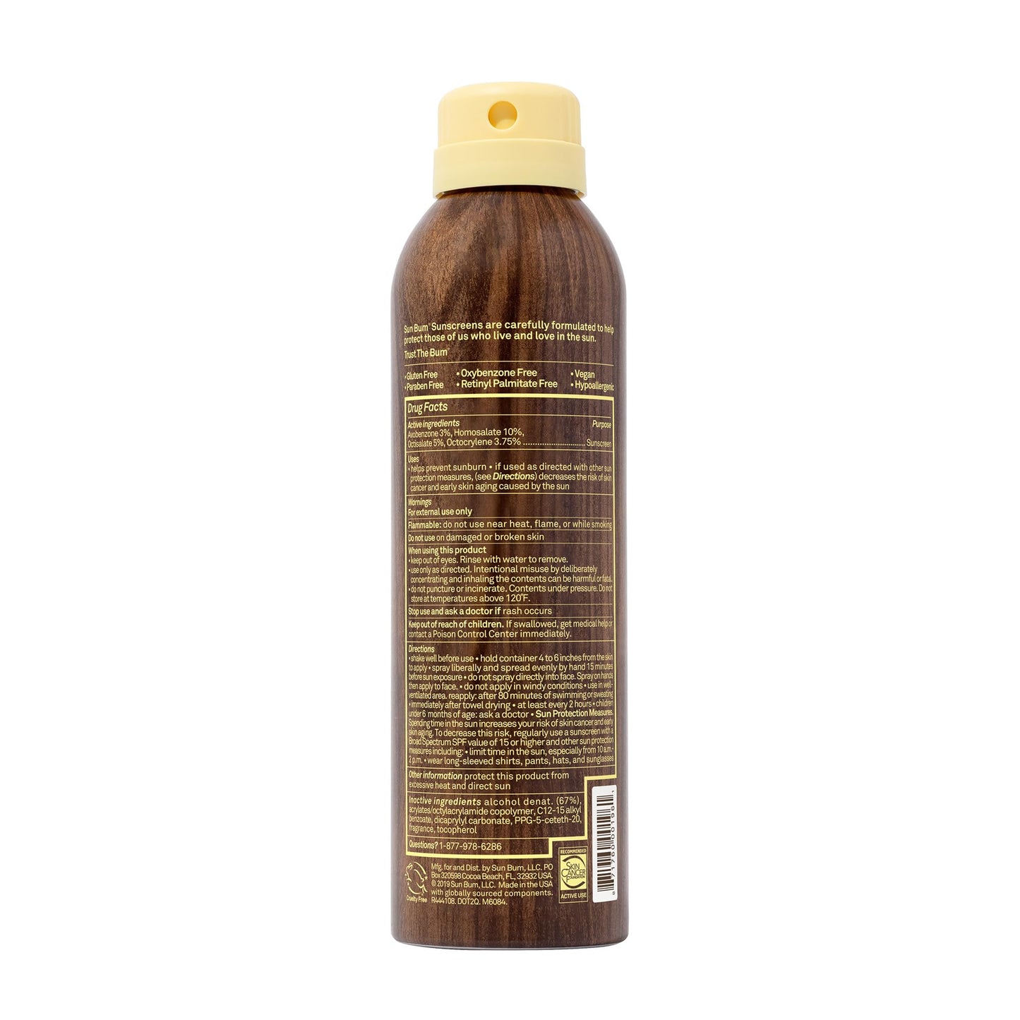 Sun Bum Original Moisturizing Sunscreen Spray SPF 30, 6 oz (3 pack)