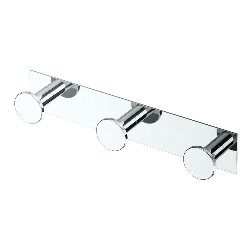 Gatco 1288 Glamour 3 Hook Triple Robe Hook, Wall Mounted Hook for Bathroom Towels, Robes & Coats, 11 Inch W, Chrome, Premium Brass