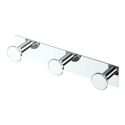 Gatco 1288 Glamour 3 Hook Triple Robe Hook, Wall Mounted Hook for Bathroom Towels, Robes & Coats, 11 Inch W, Chrome, Premium Brass