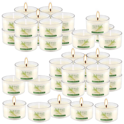 CAKETYCG 40-Pack Citronella Scented Tealight Candles -Outdoor Candles Natural Soy Wax Candle Bulk, Smokeless & Long-Lasting for Yard, Picnic, Camping Outdoor Comfort.