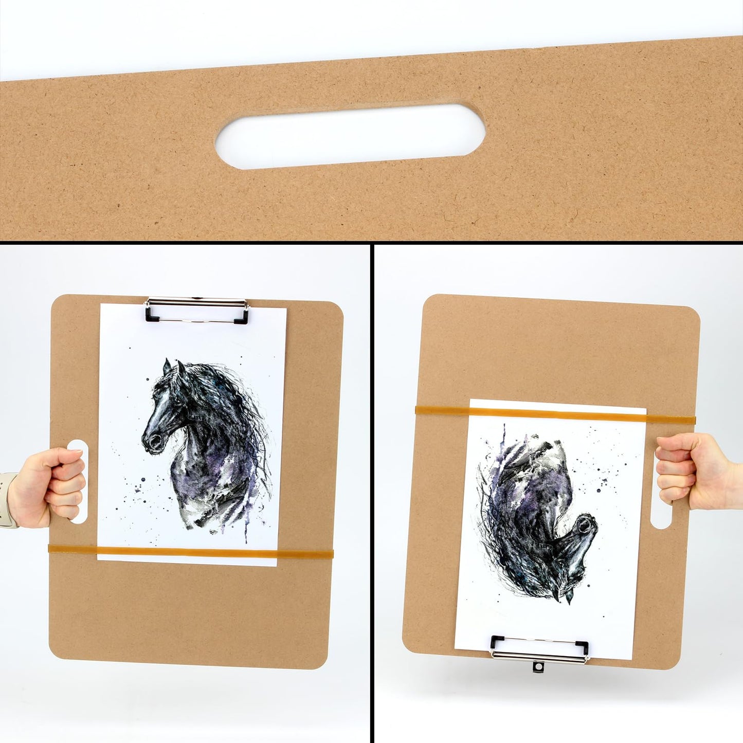 DIICCYO 13 x 17 Drawing Board, Artist Sketch Board with Handle for Drafting Art, Portable Art Clipboard Art Supplies for Painting and Drawing, Fit in Artist Tote, 1 Pack