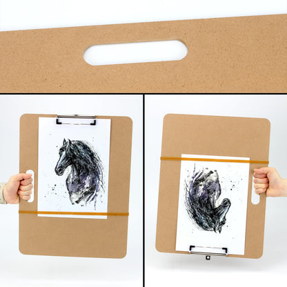 DIICCYO 13 x 17 Drawing Board, Artist Sketch Board with Handle for Drafting Art, Portable Art Clipboard Art Supplies for Painting and Drawing, Fit in Artist Tote, 1 Pack