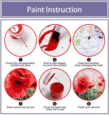 6 Pack Framed Paint by Numbers Kit for Adults Beginners with Wooden Easel,Scenery-Cityscape Easy Adults' Paint-by-Number Kits with Frame,DIY Number Painting Adults for Decor Present 8x12 inch