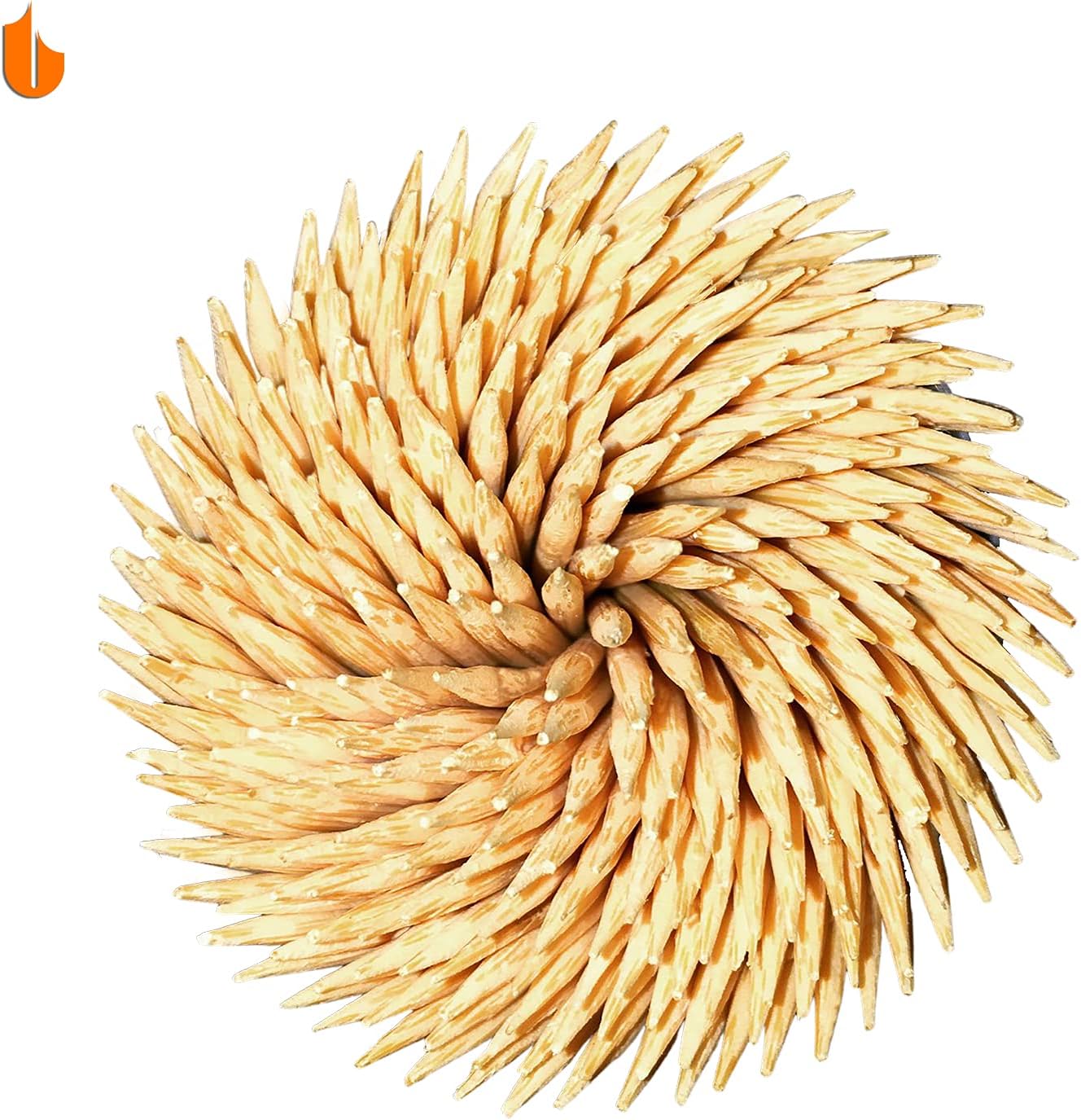 Urbanstrive Sturdy Toothpick Holder with 800 Natural Wood Toothpicks - Unique Home Design Decoration, 2 Pack