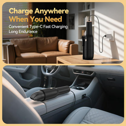 Blozor Handheld Vacuum Cordless -Car Vacuum Portable Rechargeble -Hand Held Small Vacuum Cleaner Car Seats, Home, Quick Clean up, Strong Suction, Lightweight, Includes Crevice Nozzle & Brush-H3