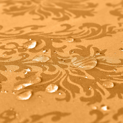 SASTYBALE Amber Rectangle Jacquard Tablecloth, Spill Wrinkle Proof Damask Table Cloth for Rectangle Tables, Rectangular Harvest Fall Inddor Outdoor Tablecloths, 60x 102 Inch Amber